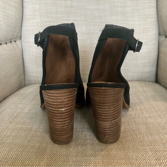 Lucky Brand Black Suede Open Toe Bootie Size 7.5 - Picture 5 of 11